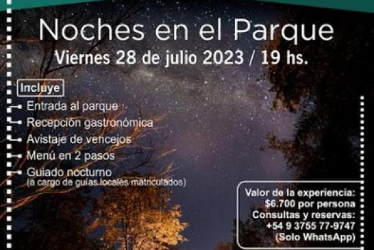 Experiencia nocturna con gastronomía misionera y paseos en el Salto Encantado