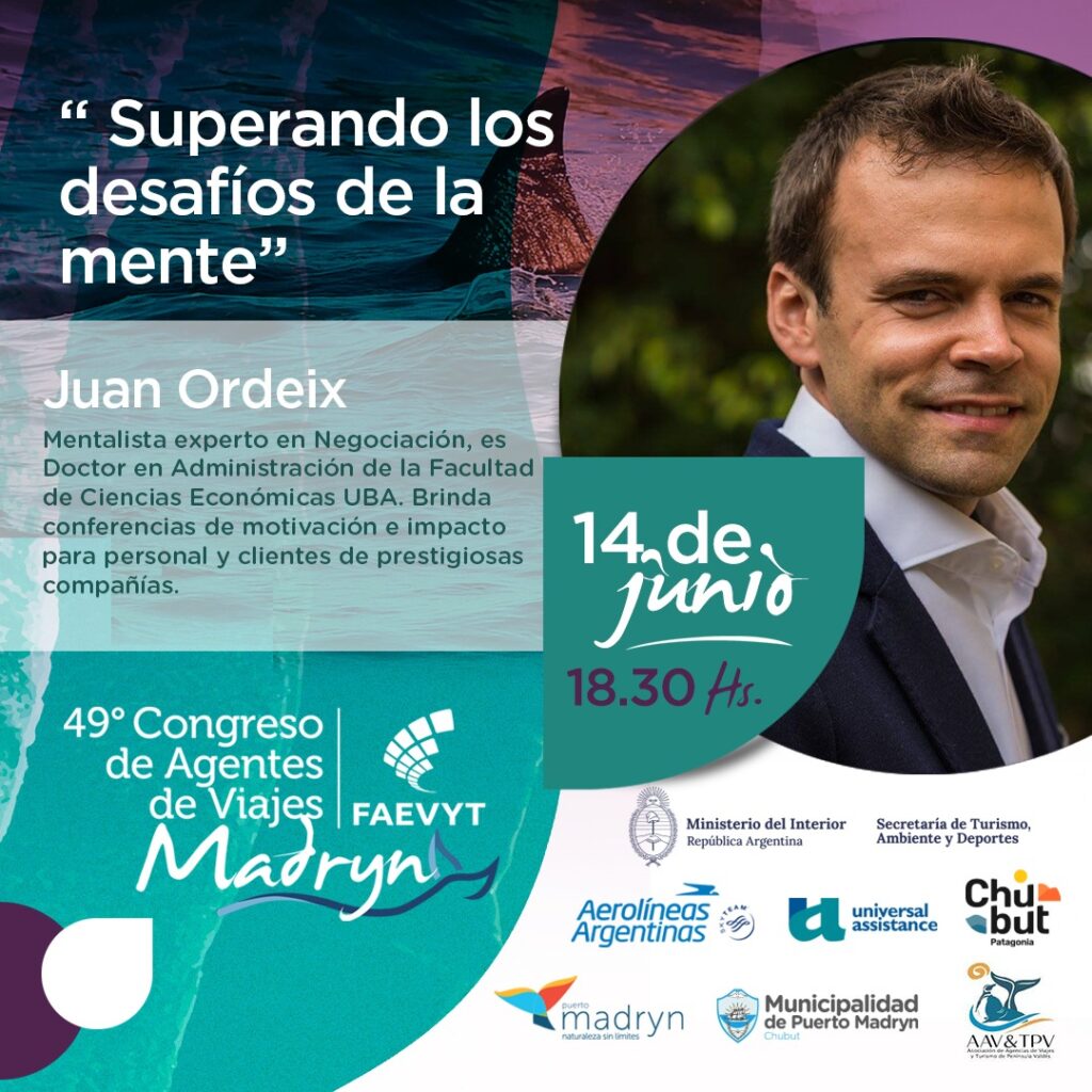 Juan Ordeix brindará una conferencia magistral titulada "Superando los desafíos de la mente"